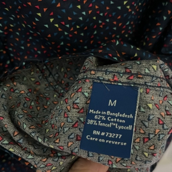 Men’s Apt 9 Seriously Soft Short Sleeve Button Down Shirt Size M Navy - Picture 5 of 8